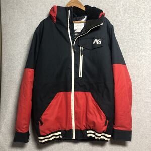 Analog AG Burton Greed Jacket Mens L Red Black Snowboarding Hooded Heavy Durable
